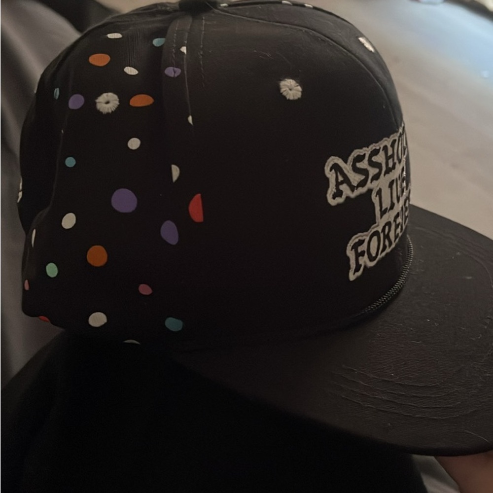 Black Cap with Colorful Polka Dots SnapBack never worn